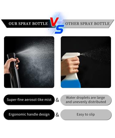 MRTREUP 10oz Hair Spray Bottle - Fine Mist Sprayer for Curly Hair, Hairstyling, Gardening - BPA Free, Black - Buy Online on GoSupps.com