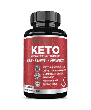Keto Weight Loss Diet Pills : Rapid Fat Burner Metabolism and Energy Ketosis Diet Pills for Men and Women - All Natural Gluten/Sugar Free Supplements with Raspberry Ketones - 60 Veggie Capsules (1) - Buy Online on GoSupps.com