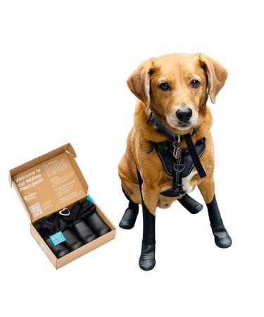 Walkee Paws New Deluxe Easy-On Dog Boot Leggings, Seen on Shark Tank, Protects from Winter, Cold, Wet & Snow, Allergens & Chemicals, Never Lose a Boot Shoe or Sock Again (Black, Small/Medium) Black Small/Medium