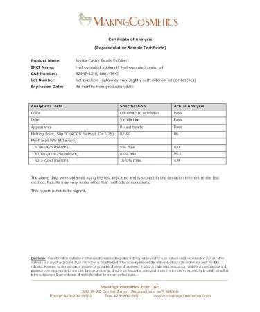 MakingCosmetics - Jojoba Castor Beads Exfoliants - 4.4oz / 125g - Cosmetic Ingredient - Buy Online on GoSupps.com