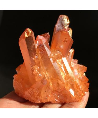 1pc Natural Clear Orange Crystal Cluster Specimen Quartz Cluster Suitable for Garden Potted Plants Decoration ERTEYIN 100-110g As Shown - Buy Online on GoSupps.com