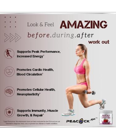 Peacock Max Super Beets Nitric Oxide Booster with Vitamins B12 B3 C - 300g (10.6 oz) - Buy Online on GoSupps.com