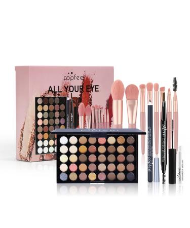 Joyeee Makeup Kit All-in-one Girls Makeup Gift Set for Women Full Starter Cosmetics Kit Include Eye Brushes Set Eyeshadow Palette Eyebrow Pencil Mascara Eyeliner Pencil SET002