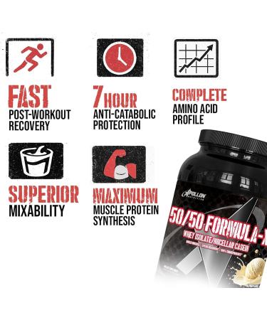 Apollon Nutrition Formula X 50/50 Protein Dual-Phase Protein Blend | Whey Isolate + Micellar Casein for Muscle & Recovery | 24g Complete Protein | 28 Servings (Chocolate Hazelnut) - Buy Online on GoSupps.com