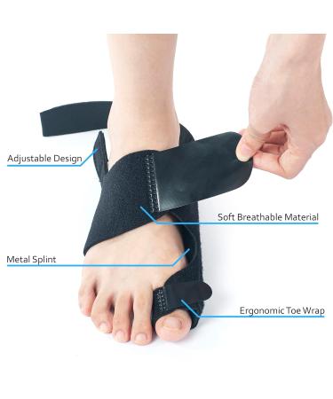 360 Relief Orthopedic Bale Zeh Rail Corrector | Hallux Valgus Pain Relief & Protection | Adjustable Size | Black with Silicone Separators & Laundry Bag - Buy Online on GoSupps.com