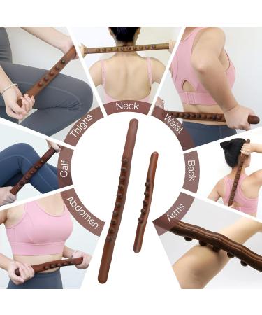 2 x Lymphatic Drainage Massager & Wood Therapy Tools - Cellulite Remover & Pain Relief for Body Shaping - Buy Online on GoSupps.com