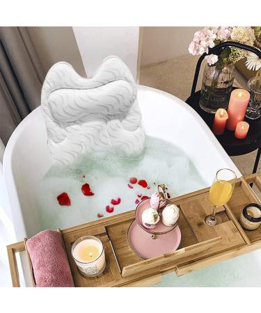 4D Air Mesh Bath Pillow for Tub Neck and Back Support - Ergonomic Design for Ultimate Comfort and Relaxation | Ideal Spa Bath Gift for Women - White - Buy Online on GoSupps.com