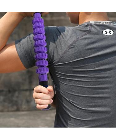 Body Massage Sticks | Muscle Soreness Relief Tool for Athletes | Cramps Relief Roller - Blue/Purple Foam Handle - Buy Online on GoSupps.com