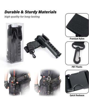 Adjustable Fishing Rod Holder Belt with Portable Pole Inserter - Men's Waist Wading Belts for Spinning, Casting Reel - Outdoor Surf, Kayak, Fly Fishing Gear - Wader Strap - Buy Online on GoSupps.com