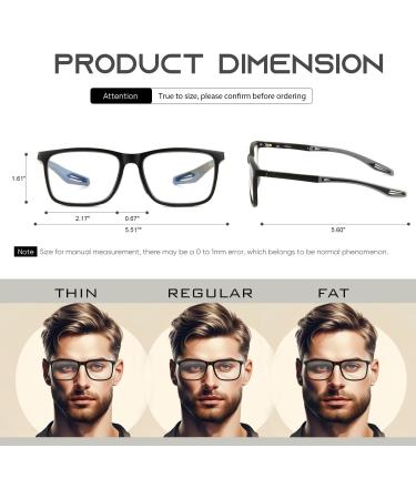 Missfive 2 Pack Men's Unbreakable Multifocus Progressive Reading Glasses - Sports Style UV Protection & Blue Light Blocking - 2.0x Lens - Buy Online on GoSupps.com