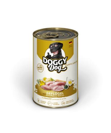 DOGGY Dog Paté Puppy/Junior Pack of 6 cans of 400 g of wet food for young dogs, food for puppies without cer