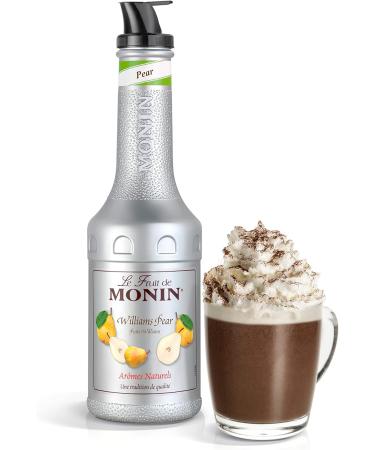 MONIN Pear Williams Fruit Mix Puree 1L - Vegan-Friendly 100% Natural for Cocktails, Smoothies, and Mocktails - Buy Online on GoSupps.com