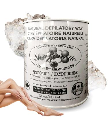 Sharonelle Soft Wax All Purpose Hair Removal Natural Depilatory Canned Wax for Sensitive Skin Canada-Made Melting Wax in Black color Canned Package (1PC ZincOxide) 500 ml (Pack of 1) Zincoxide
