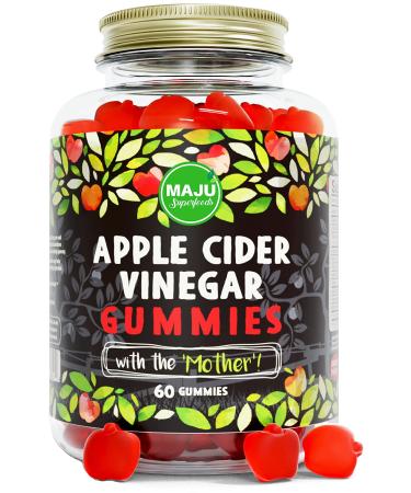 Apple Cider Vinegar Gummies with Mother - Weight Management & Detox - 2X Stronger (1000 mg) Unfiltered ACV  Gluten-Free  Chewable  Low Sugar Content  Vegan by MAJU