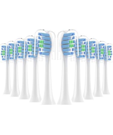 Helalkit 10 Pack Replacement Toothbrush Heads Compatible with Philips Sonicare Electric Brush Head 10 Pack Gren