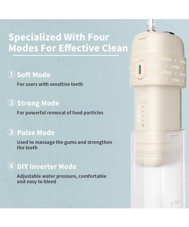 JIMOK Portable Water Flosser - Mini Cordless Oral Irrigator for Teeth & Braces Care | 4 Modes Telescopic Tank IPX8 Waterproof | Ideal for Home & Travel - Buy Online on GoSupps.com
