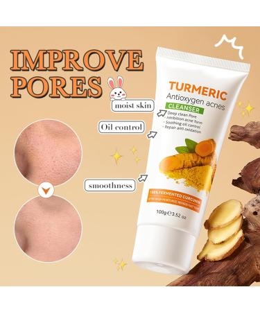  Eazerom 01 Turmeric Facial Cleanser 100g Foaming Turmeric Facial Cleanser Exfoliates and Improves Skin Texture Illuminating Butter and Turmeric Facial Cleanser - Buy Online on GoSupps.com