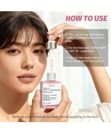 Niacinamide Serum 10% + Zinc 2% Brightening Face Serum with Hyaluronic Acid & Arbutin for Nourished Balanced Blemish - Prone Skin 30ml / 1 fl oz - Buy Online on GoSupps.com