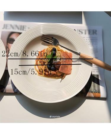 Dinnerware Dishes Plates Dining Plate Pure White Ceramic Plate Thread Hat Plate Deep Plate Dessert Cake Plate Salad Plate Household Kitchen Restaurant Round Plate Dinner Restaurant Family Party Plates - Buy Online on GoSupps.com