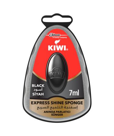 Kiwi Shoe Express Shine Sponge Black 7ml Black Leather Shoes