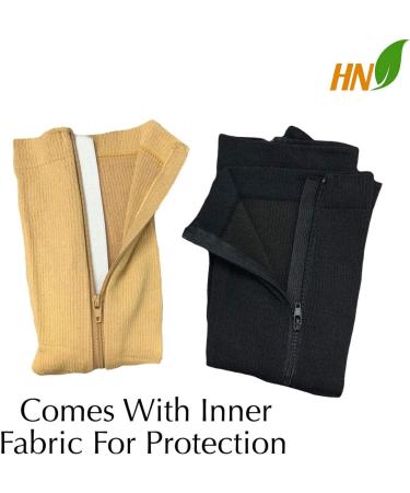 HealthyNees Compression Socks with Zipper 15-20 mmHg - 2 Pack Closed Toe - M Size - Stylish & Comfortable Support for All-Day Wear - Buy Online on GoSupps.com