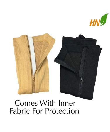 Closed Toe 15-20 mmHg Zipper Compression Calf Socks - 2 Pairs XX-Large Black - International Shipping Available - Buy Online on GoSupps.com