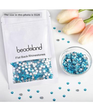 Beadsland 1440 Flat Back Rhinestones - Aquamarine SS20 Nail Crystals (4.6-4.8mm) for Nail Art - Buy Online on GoSupps.com