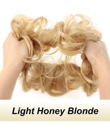 JJstar 2PCS Curly Fake Hair Buns - High Heat Resistant Synthetic Fiber Scrunchies for Women, Light Honey Blonde - Buy Online on GoSupps.com