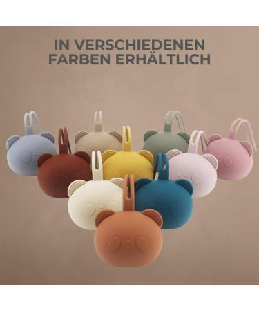 Caja Schnullerbox Silicone | BPA-Free Pacifier Storage | Panda Design | Safe & High-Quality Baby Accessories for Toddlers & Babies (Brown) - Buy Online on GoSupps.com