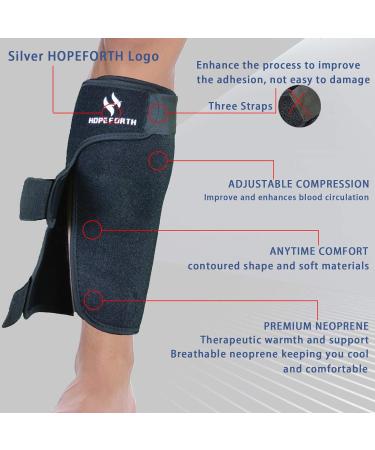 HOPEFORTH Calf Support Brace 2 Pack | Adjustable Shin Splint Compression Calf Wrap | Plus Size - Buy Online on GoSupps.com