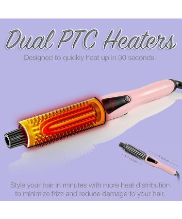 Heated Styling/Curling Iron Brush | 3-in-1 Ceramic Ionic Hair Curler/Straightener | Anti-Scald Bristles | Free Travel Pouch | Electric Curl Wand - Buy Online on GoSupps.com