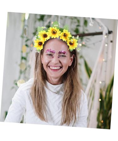 HONMEET Garland Headband Boho Decor Flower Headband 70s Flower Crown 70s Headband Decorative Headband Bohemian Headband Sunflower Hair Accessories Sunflower Crown Flower Crown Women Fabric - Buy Online on GoSupps.com