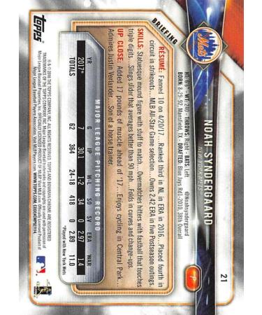 2018 Bowman Noah Syndergaard #21 New York Mets Baseball Card - Buy Online on GoSupps.com