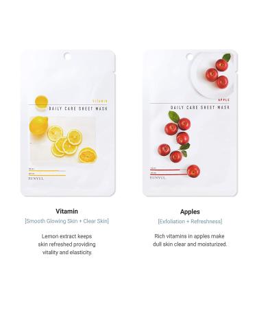 EUNYUL Daily Care Facial Sheet Mask Pack - 12 Types, Vegan Korean Skincare for Hydrating & Nourishing, Natural Ingredients - Pack of 12 - Buy Online on GoSupps.com