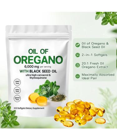 ZEYARUIBO Organic Oil of Oregano with Black Seed Oil 2-in-1 Oregano Oil Capsules Organic 300 Count | Plant-Based Non-GMO | Supports Wellness & Digestive Balance - Buy Online on GoSupps.com