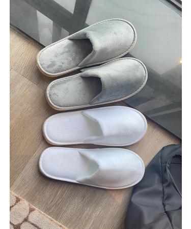 Buy GONG GONG Non-Slip Disposable Slippers - 6-12 Pairs Washable & Reusable Perfect for Guests Hotels Spas & Weddings - Gray & White - Buy Online on GoSupps.com