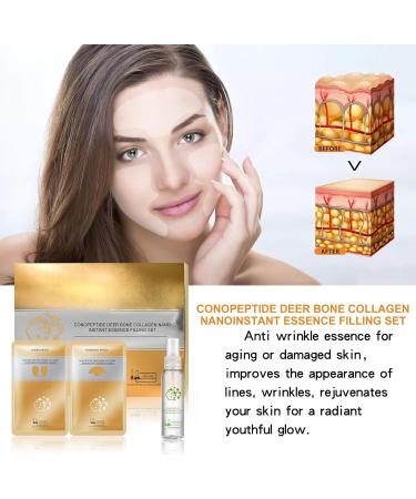 Peptidew Korean Spiral Peptide Deer Bone Soluble Collagen Film Spiral Peptide Deer Bone Collagen Essence Kit Face Mask Collagen Essence Tightening Patch Spiropeptide Deer Collagen Essence (1Set) - Buy Online on GoSupps.com