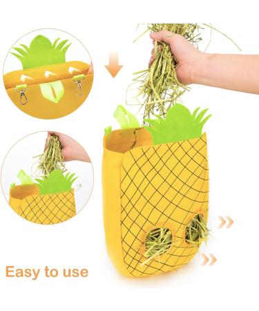 Geegoods Rabbit Hay Feeder Bag Guinea Pig Hay Feeder Storage Hanging Feeding Hay for Small Animals 600D Oxford Cloth Fabric (Yellow) - Buy Online on GoSupps.com