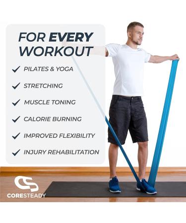 Coresteady Resistance Band - Midnight Blue 1.3m Exercise Band for Men & Women | Build Strength & Flexibility | Fitness, Stretching, Pilates | Includes Exercise Guide - Buy Online on GoSupps.com