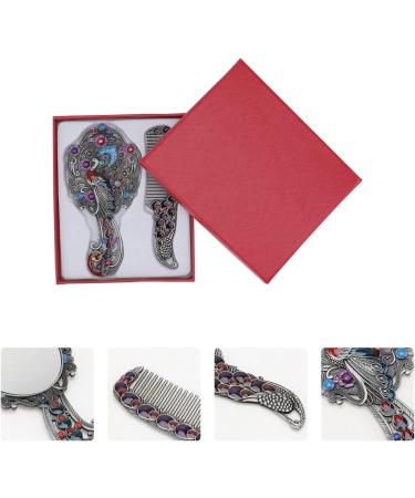 Uonlytech Vintage Handheld Magnifying Mirror Set - Antique Vanity Mirror and Comb Gift for Women and Girls - Buy Online on GoSupps.com