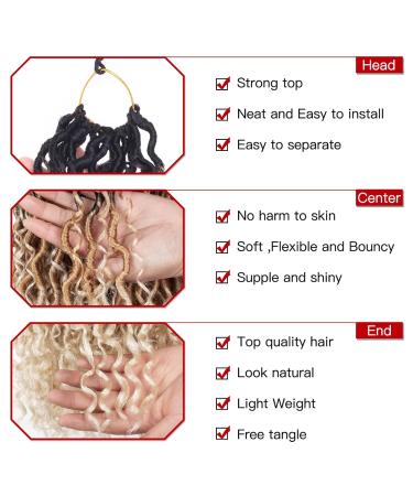 Xtrend 18-Inch Curly Hair Extensions - 8 Packs 14 Strands | Messy Boho Faux Locs - 3 Colors Available - Buy Online on GoSupps.com