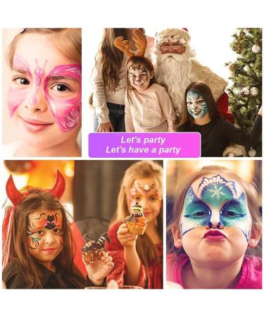 URAQT 12 Color Face Body Paint Palette Kit for Halloween Party - Non-Toxic & Washable Face Painting Set with Brushes, Stencils for Adults & Kids - Buy Online on GoSupps.com