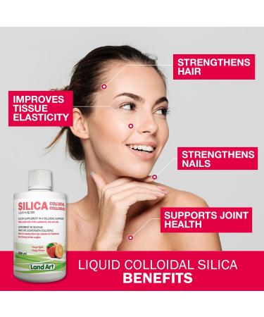 Liquid Silica Supplement - 500ml - For Skin Hair and Nails - Great Taste - Fast Absorption - Vegan - Non-GMO Gluten Free Sugar Free 33 Doses - Made in Canada - Buy Online on GoSupps.com