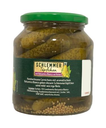 Khne Schlemmertpfchen Mild-Spicy Gherkins with Balsamico Bianco 6-Pack (6x300g) | Extra Crunchy & Delicious International Shipping - Buy Online on GoSupps.com