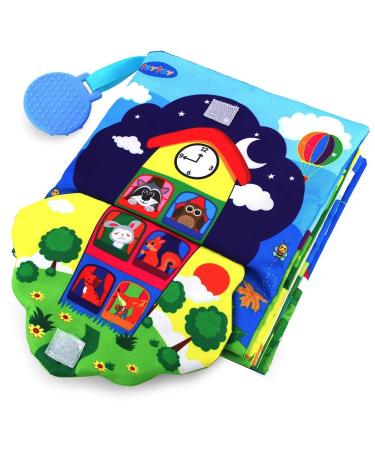 teytoy Infant Soft Book  Baby Books  Cute Montessori Educational Newborn Baby Toys  Nontoxic Fabric Touch & Feel Crinkle Cloth Books for Babies  Infants  Toddlers Visual Stimulating Soft Baby Book