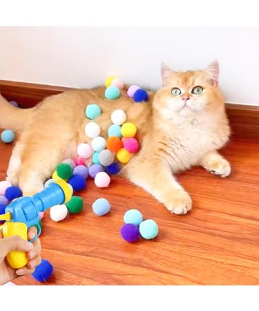 FYKERO Interactive Cat Toys cat balls gun with 50pcs Colourful Plush Balls Cat Ball Toy Set for Indoor Cat exercise Training Chasing & Relax - Buy Online on GoSupps.com