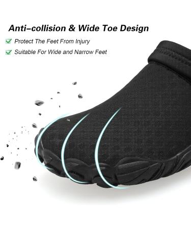 Besroad Outdoor Hiking Water Shoes - Unisex Slip-on Sandals in Black - Size 11 Women/9.5 Men - Buy Online on GoSupps.com