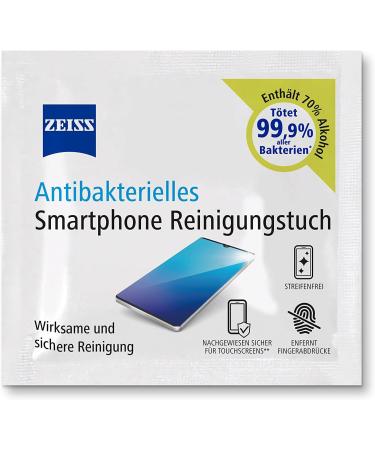 ZEISS E Smartphone Cleaning Towels - 150 Fast-Drying Anti-Bacteria Cloths for Fingerprint & Dirt Removal - Individually Packaged - Order Now! - Buy Online on GoSupps.com