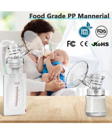 2023 Upgraded Double Electric Breast Pump with 8 Pouches, Adapters | Pain-Free, Powerful, Portable Silicone Pump - White-02 - Buy Online on GoSupps.com