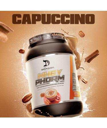 Buy DRAGON PHARMA Whey Protein Blend - Fast Absorption Gluten-Free 25g Protein per Serving - Great Tasting Cappuccino - 100% Whey for Maximum Recovery - Buy Online on GoSupps.com